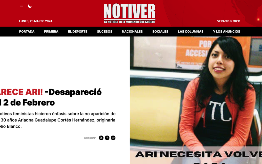 Notiver: ¡NO APARECE ARI! -Desapareció Desde el 2 de Febrero