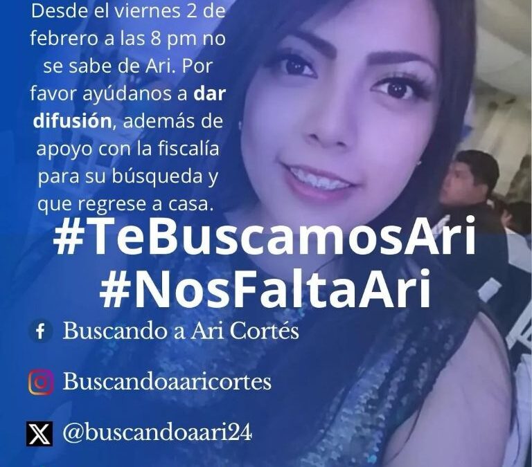 La Silla Rota: Buscan a Ariadna Cortés Hernández, desaparecida en Río Blanco